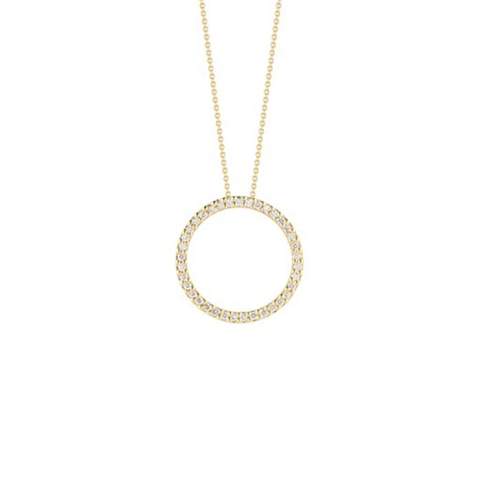 Roberto Coin 18k Yellow Gold 0.26cttw Diamond Circle Pendant 18"