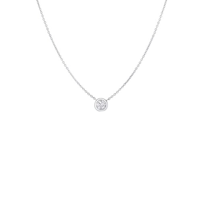 Roberto Coin 18k White Gold 0.24cttw Diamond Bezel Set Solitaire Pendant 18"