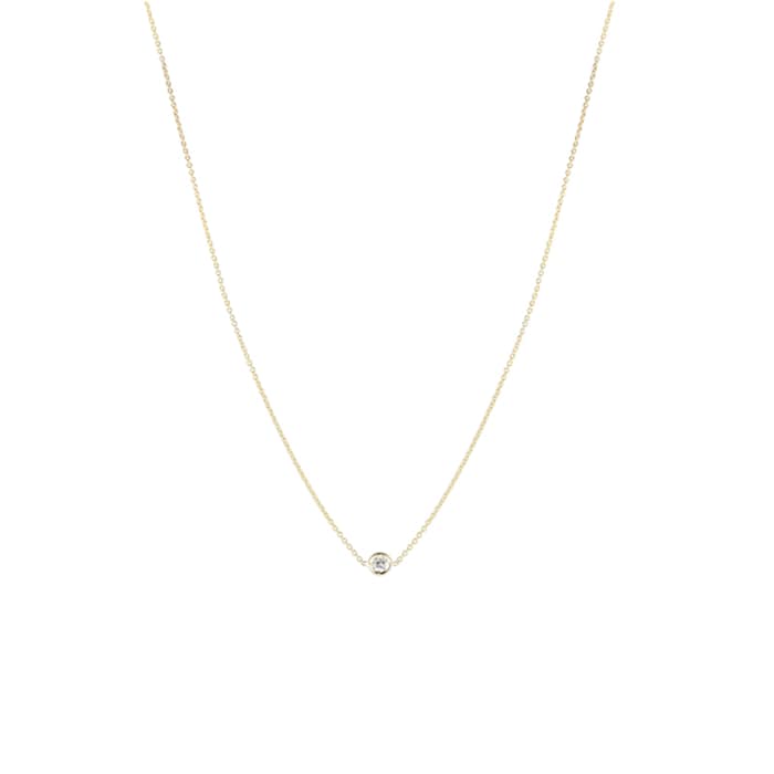 Roberto Coin 18k Yellow Gold 0.38cttw Diamond Bezel Set Solitaire Pendant 18"