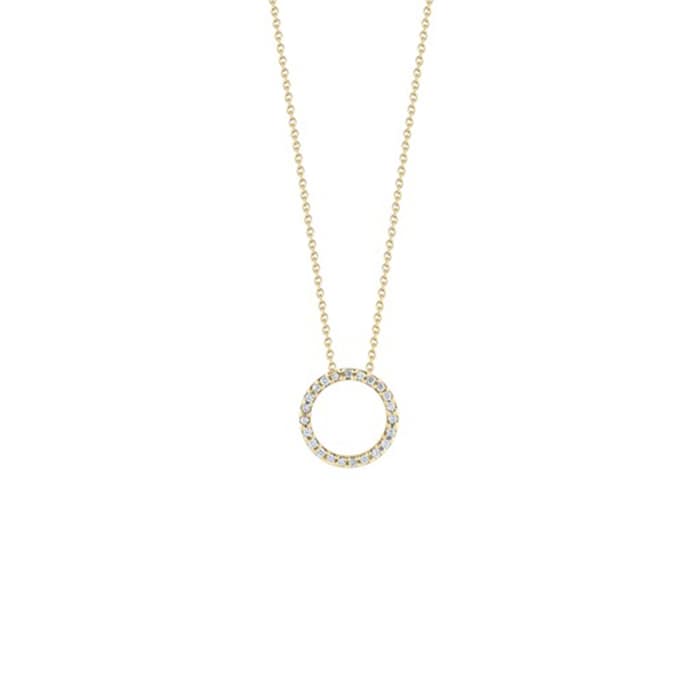 Roberto Coin 18k Yellow Gold 0.09cttw Diamond XS Circle Pendant 18"