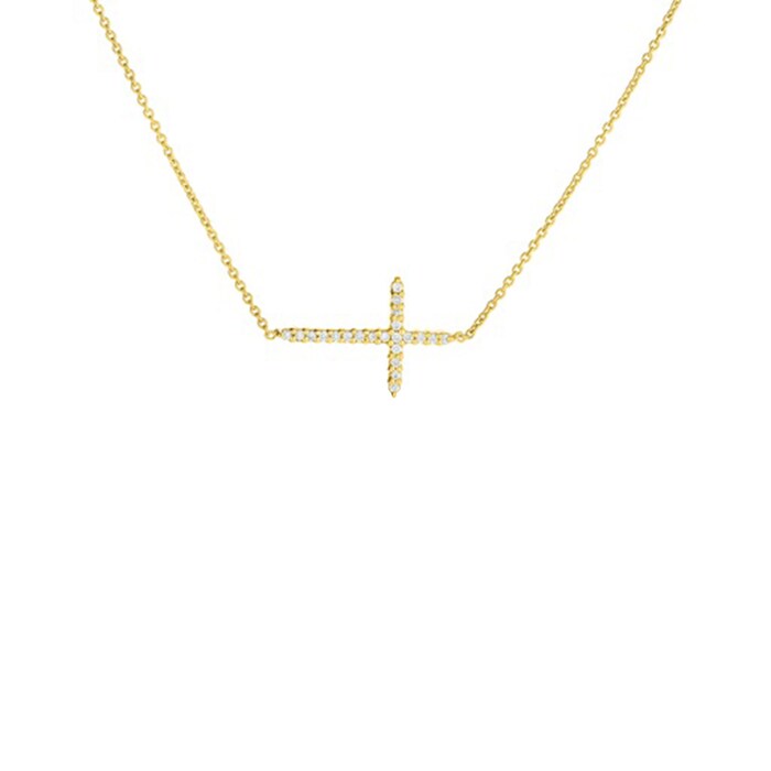 Roberto Coin 18k Yellow Gold 0.10cttw Diamond Cross Pendant