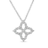 Roberto Coin 18k White Gold 0.50cttw Diamond Medium Princess Flower Pendant 18"