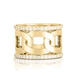 Roberto Coin 18k Yellow Gold 0.78cttw Diamond Navarra Wide Oval Link Band