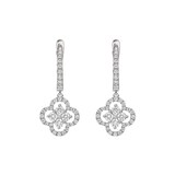 Betteridge 18k White Gold 1.15cttw Diamond Cluster Clover Drop Earrings