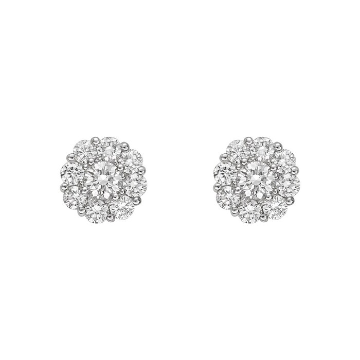 Betteridge 18k White Gold 1.00cttw Diamond Small Cluster Stud Earrings