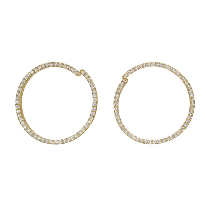Betteridge 18k Yellow Gold 1.00cttw Diamond Front Facing Hoop Earrings