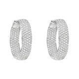 Betteridge 18k White Gold 2.60cttw Pave Diamond Inside-Outside Hoop Earrings
