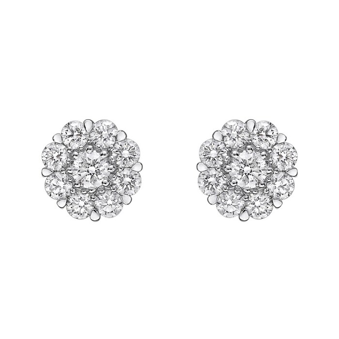 Betteridge 18k White Gold 2.00cttw Diamond Cluster Stud Earrings