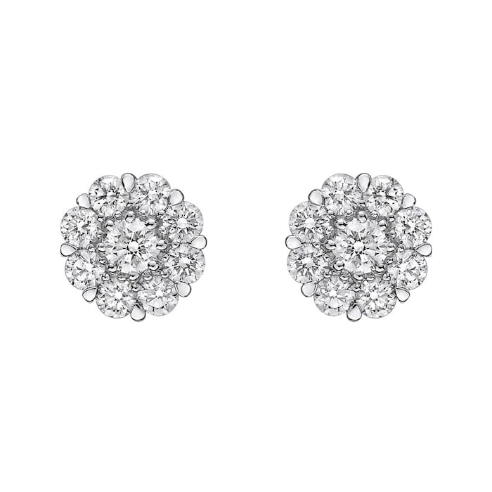 Betteridge 18k White Gold 2.00cttw Diamond Cluster Stud Earrings