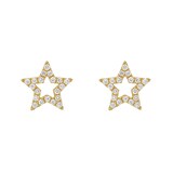 Betteridge 18k Yellow Gold 0.16cttw Diamond Open Star Stud Earrings