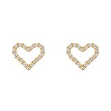 Betteridge 18k Yellow Gold 0.15cttw Diamond Heart Stud Earrings