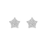 Betteridge 18k White Gold 0.34cttw Pave Diamond Mini Star Stud Earrings