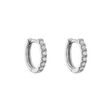 Betteridge 18k White Gold 0.10cttw Diamond Mini Hoop Earrings