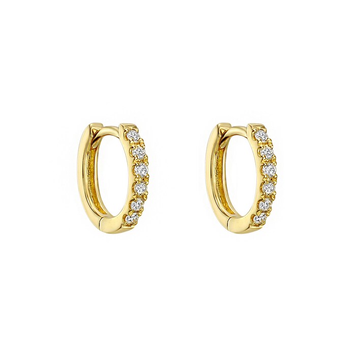 Betteridge 18k Yellow Gold 0.10cttw Diamond Mini Hoop Earrings