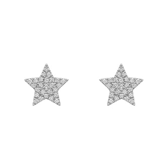 Betteridge 18k White Gold 0.20cttw Pave Diamond Star Stud Earrings