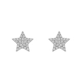 Betteridge 18k White Gold 0.20cttw Pave Diamond Star Stud Earrings