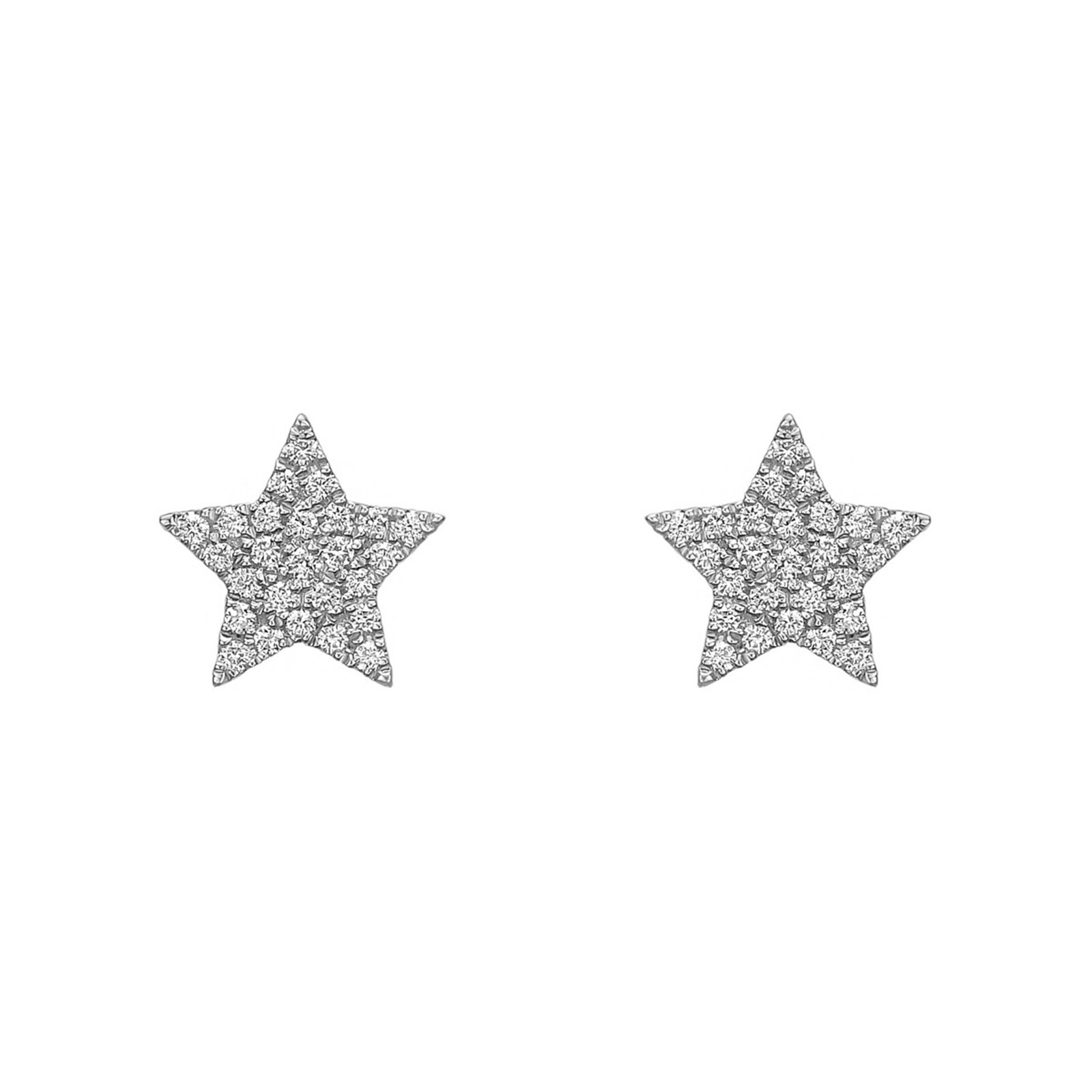 Betteridge 18k White Gold 0.20cttw Pave Diamond Star Stud Earrings