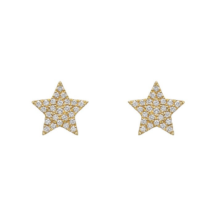 Betteridge 18k Yellow Gold 0.20cttw Pave Diamond Star Stud Earrings