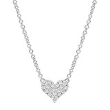 Betteridge 18k White Gold 0.16cttw Pavé Diamond Small Heart Pendant