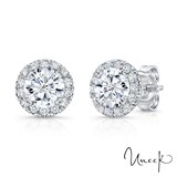 By Request 18k White Gold 1.70cttw Diamond Brilliant Cut Halo Stud Earrings
