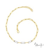 By Request 18k Yellow and White Gold 1.00cttw Pave Diamond Oval Link Necklace