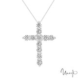 By Request 18k White Gold 0.50cttw Diamond Cross Pendant 18"