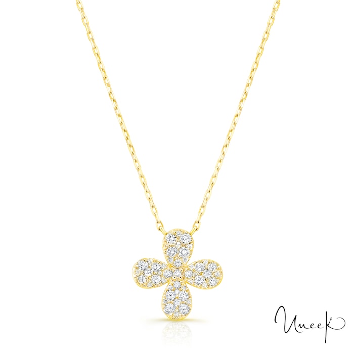 By Request 18k Yellow Gold 0.52cttw Diamond Flower Pendant