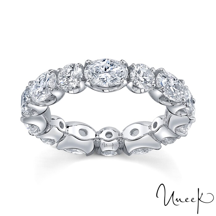 By Request 18k White Gold 4.58cttw Oval and Brilliant Cut Diamond Eternity Band
