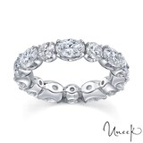 By Request 18k White Gold 4.58cttw Oval and Brilliant Cut Diamond Eternity Band