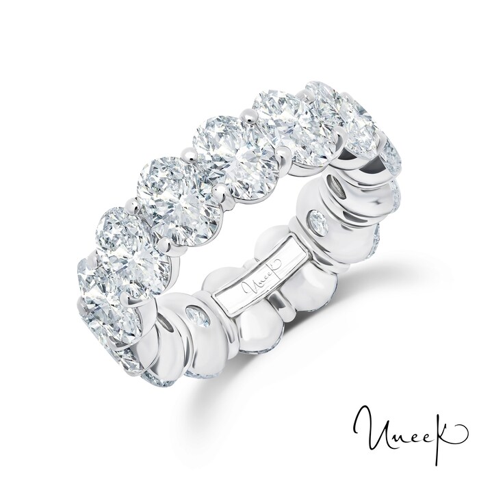 By Request Platinum 9.99cttw Oval Cut Diamond Full Eternity Band