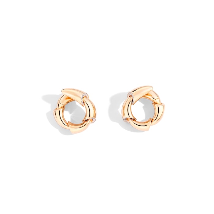 VHERNIER 18K Rose Gold Calla 0.26cttw Diamond Stud Earrings