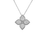 Roberto Coin 18k White Gold 0.45cttw Diamond Large Princess Flower Pendant 18"