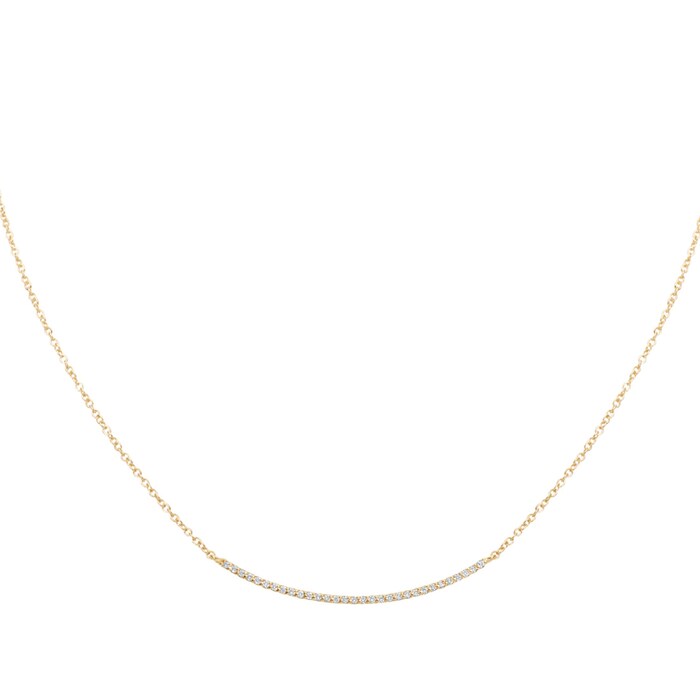 Betteridge 18k Yellow Gold 0.75cttw Diamond Curved Bar Necklace 17"
