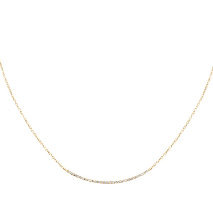 Betteridge 18k Yellow Gold 0.75cttw Diamond Curved Bar Necklace 17"