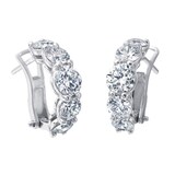 Betteridge 18k White Gold 1.06cttw Graduated Diamond Huggie Earrings