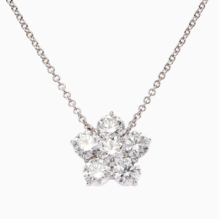 Betteridge Platinum 4.20cttw Diamond Extra Large Cluster Astra Pendant 16"