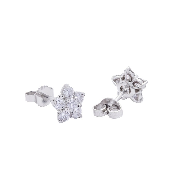Betteridge Platinum 1.00cttw Diamomd Small Cluster Astra Earrings