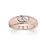 Betteridge 18k Rose Gold 6x4mm Oval Cut Diamond Gypsy Ring Size 6