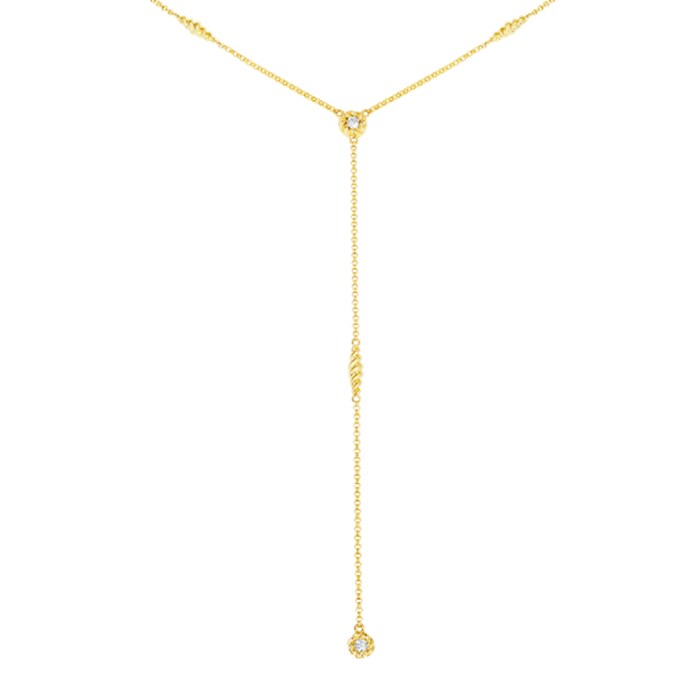Roberto Coin 18k Yellow Gold 0.24cttw Diamond Barocco Y Necklace