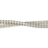 Betteridge 18k White and Yellow Gold 7.20cttw Diamond 2 Strand Twist Line Bracelet 7.5"