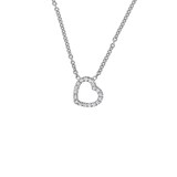 Betteridge 18k White Gold 0.27cttw Diamond Skewed Open Heart Pendant 17"