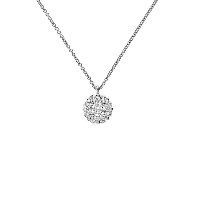Betteridge 18k White Gold 0.36cttw Diamond 7.5mm Cluster Pendant 17"