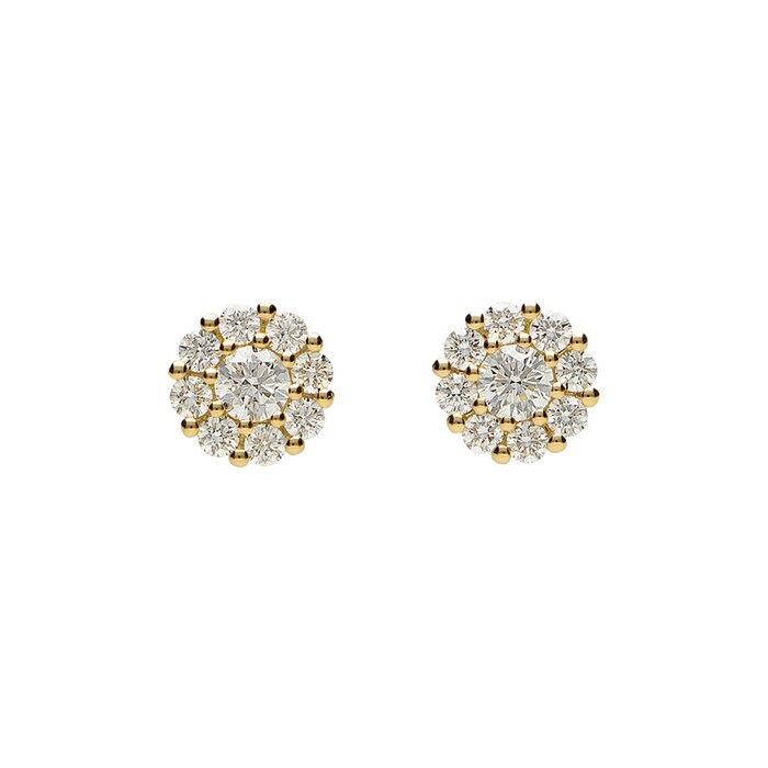 Betteridge 18k Yellow Gold 0.48cttw Diamond 6.5mm Cluster Stud Earrings