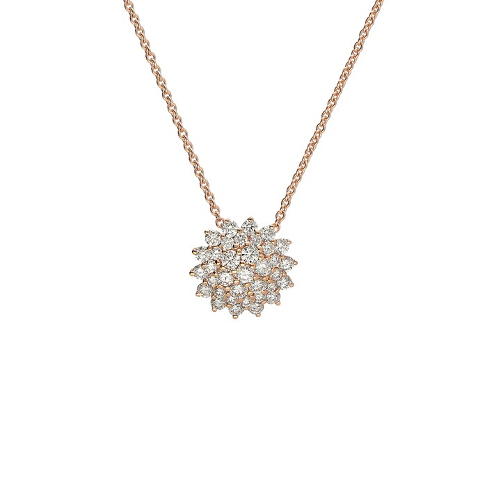 Betteridge 18k Rose Gold 0.91cttw Diamond 13.5mm Cluster Pendant 17"