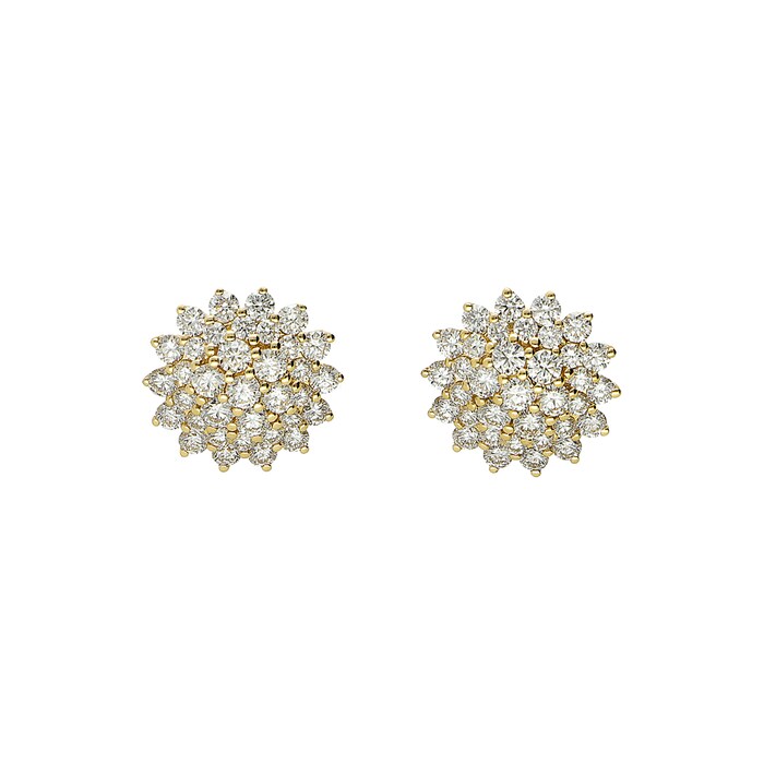 Betteridge 18k Yellow Gold 1.52cttw Diamond 12.5mm Cluster Stud Earrings
