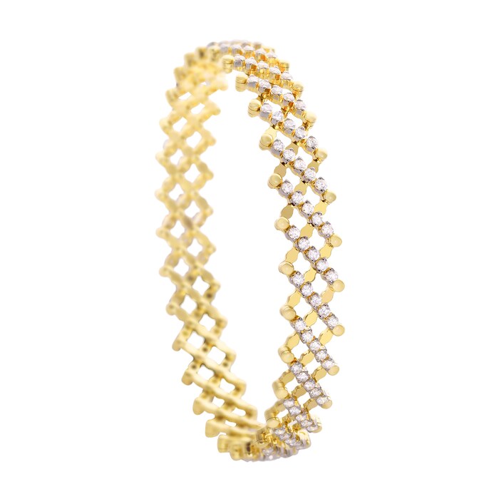 Serafino Consoli 18k Yellow and White Gold 2.67cttw Diamond 7 Row Flex Bracelet