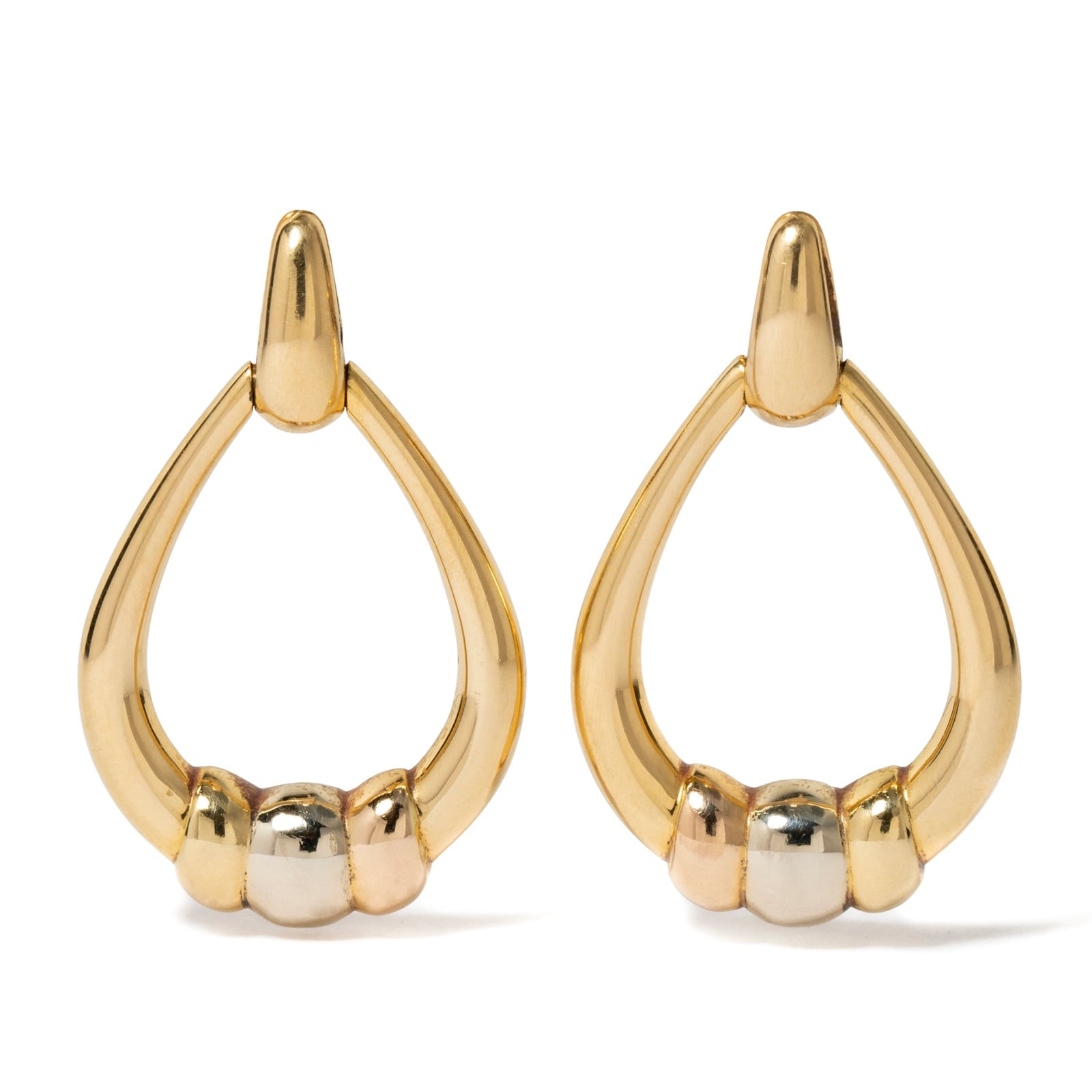 Vintage And Estate Jewelry Vintage 18K Yellow & White Gold Cartier Earrings