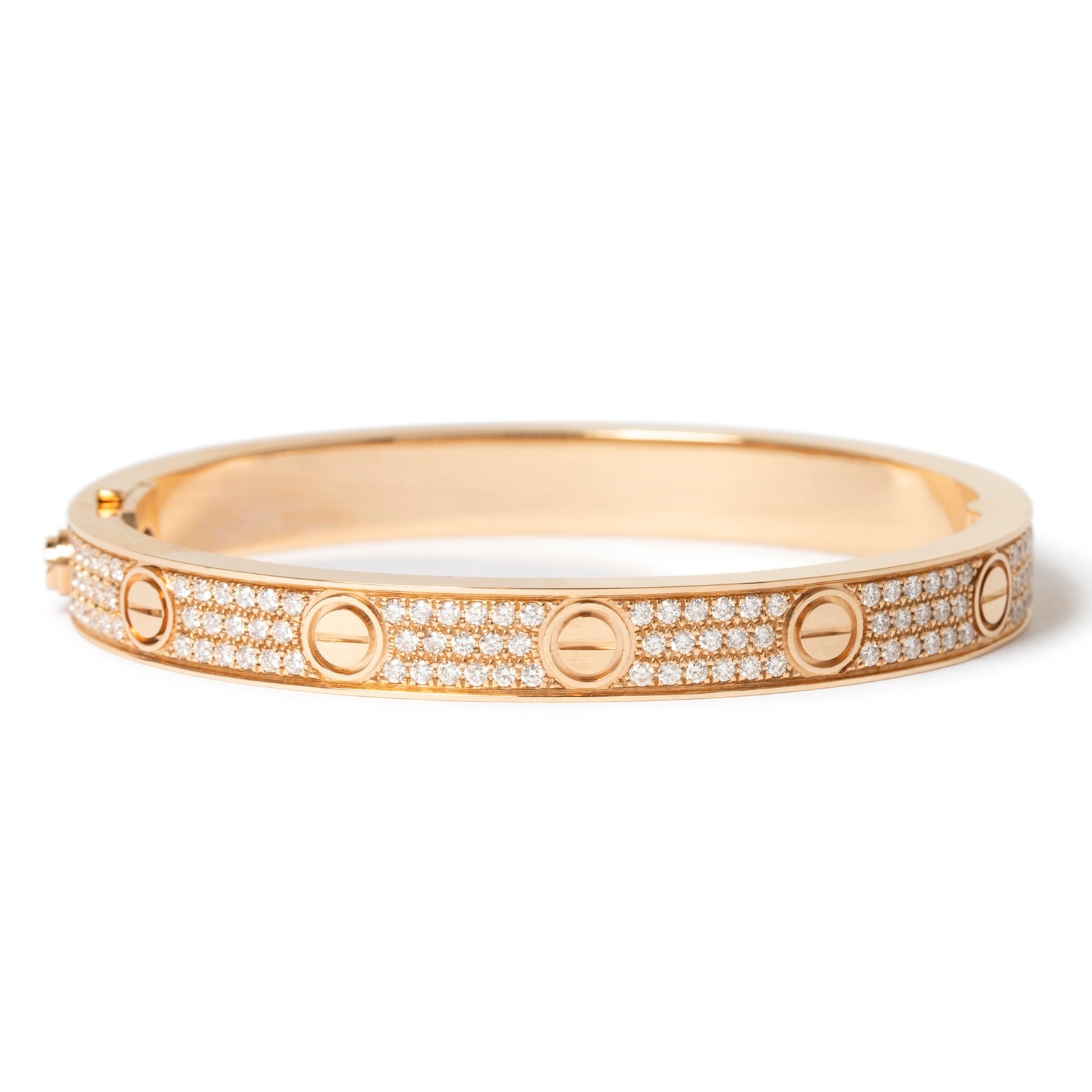 Vintage And Estate Jewelry Contemporary 18K Rose Gold Cartier Diamond Bracelet Vintage And Estate Jewelry Contemporary 18K Rose Gold Cartier Diamond Bracelet