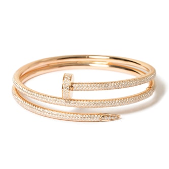 Vintage And Estate Jewelry 18K Rose Gold Cartier Diamond Bracelet - Size 6.25 Vintage And Estate Jewelry 18K Rose Gold Cartier Diamond Bracelet - Size 6.25