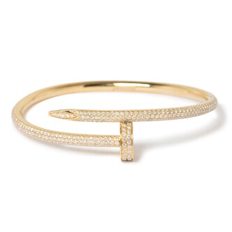 Vintage And Estate Jewelry 18K Yellow Gold Cartier Juste Un Clou Diamond Bracelet - Size 6 Vintage And Estate Jewelry 18K Yellow Gold Cartier Juste Un Clou Diamond Bracelet - Size 6